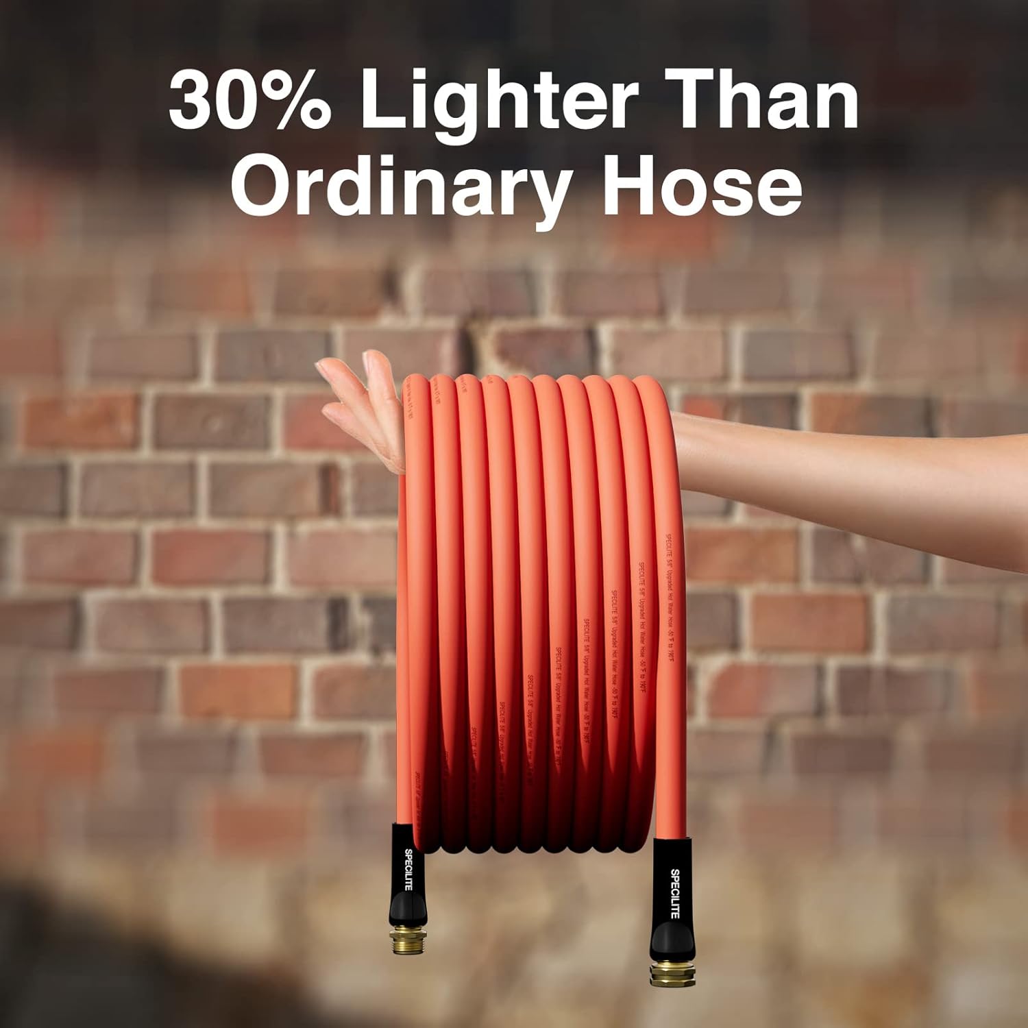 Hot/Cold Water Hose 5/8"x50ft Heavy Duty Red Garden Hose 50℉-190℉,Flexible & Lightweight