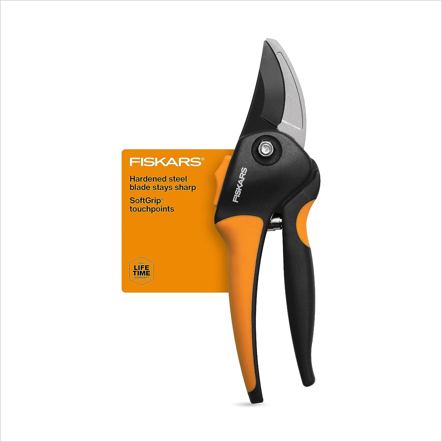 Fiskars SoftGrip Bypass Pruner 5/8" Tree and Branch Cutter - Bypass Pruning Shears and Garden Clippers with Sharp Precision-Ground Steel Blade