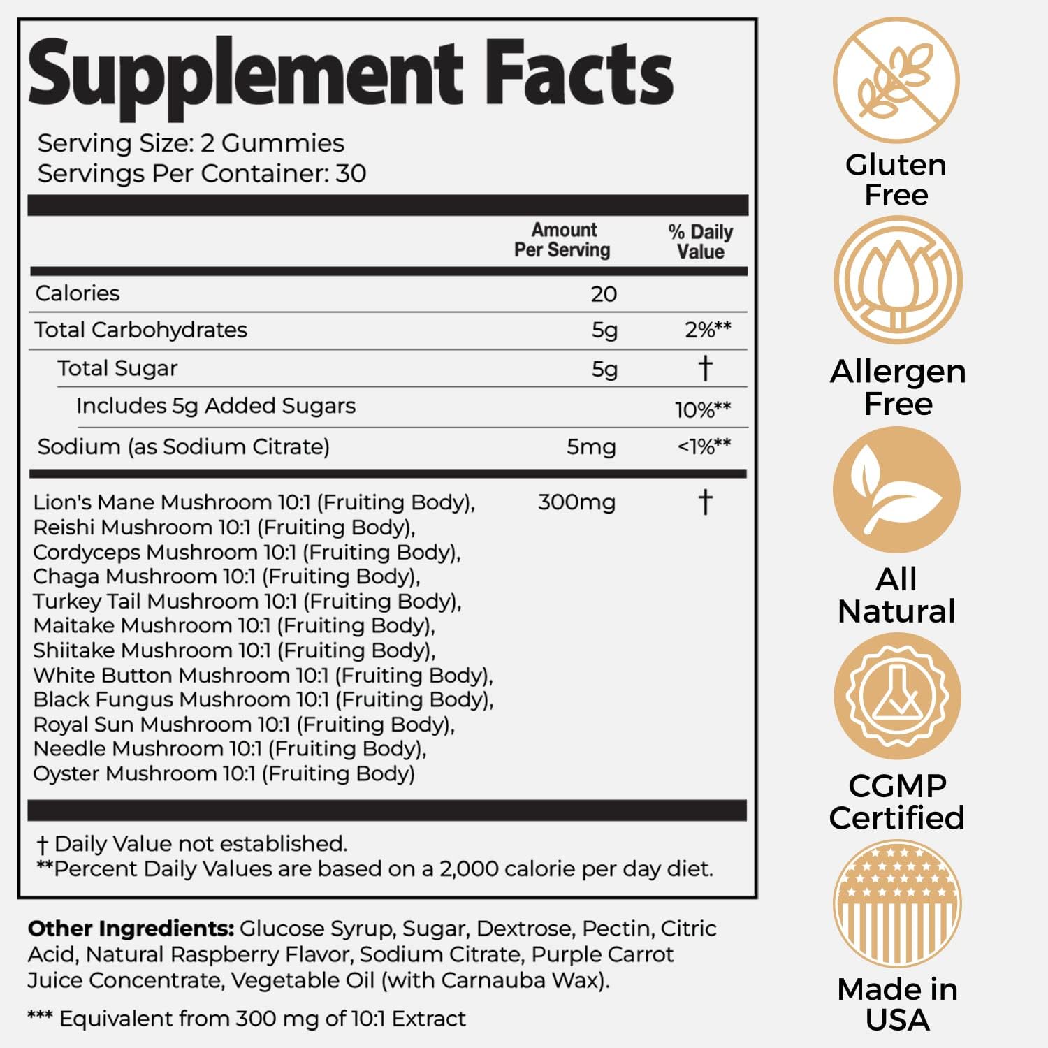 Auri Super Mushroom Daily Gummies All in One Daily Mushroom Supplement Gummy 12