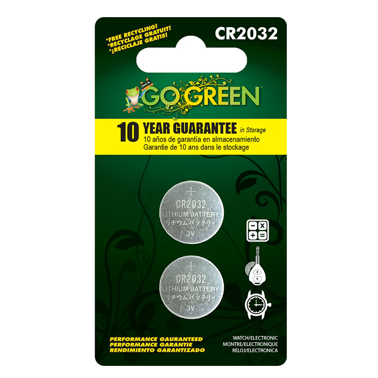 CR2032 3 Volt Button Cell Battery - 2 Per Blister Card