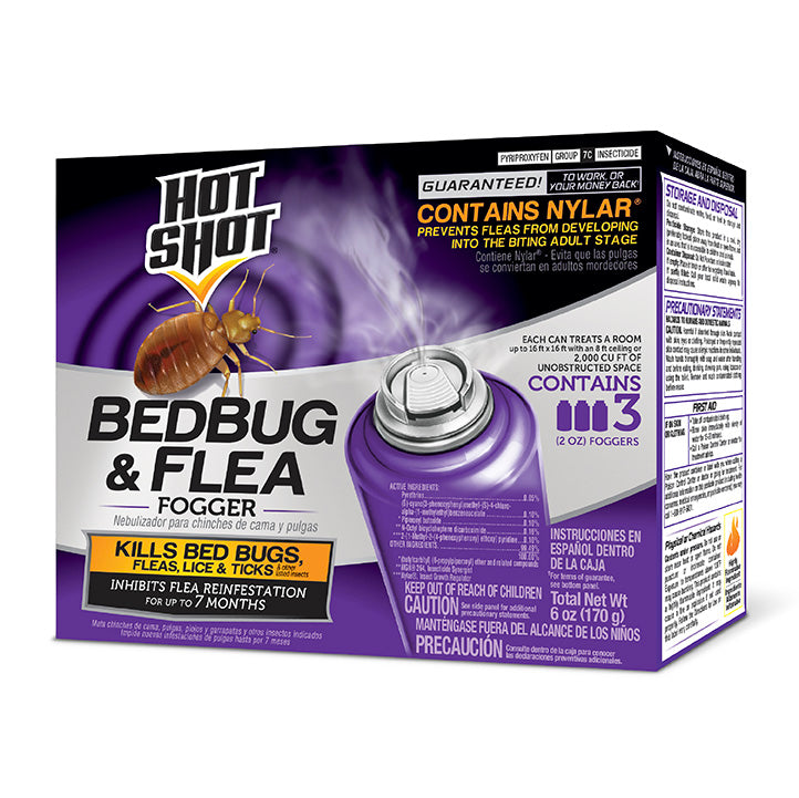 Hot Shot Bedbug & Flea Fogger For Insects, Aerosol, 3/2-Ounce,