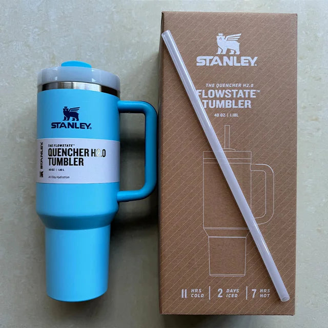 stanley 40oz tumbler with handle and straw | Stanley Quencher H2.0 FlowState Stainless Steel Vacuum Insulated Tumbler with Lid and Straw for Water, Iced Tea or Coffee
